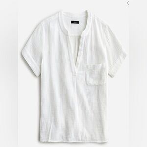 J. Crew V Neck Double Gauze Popover Size Small